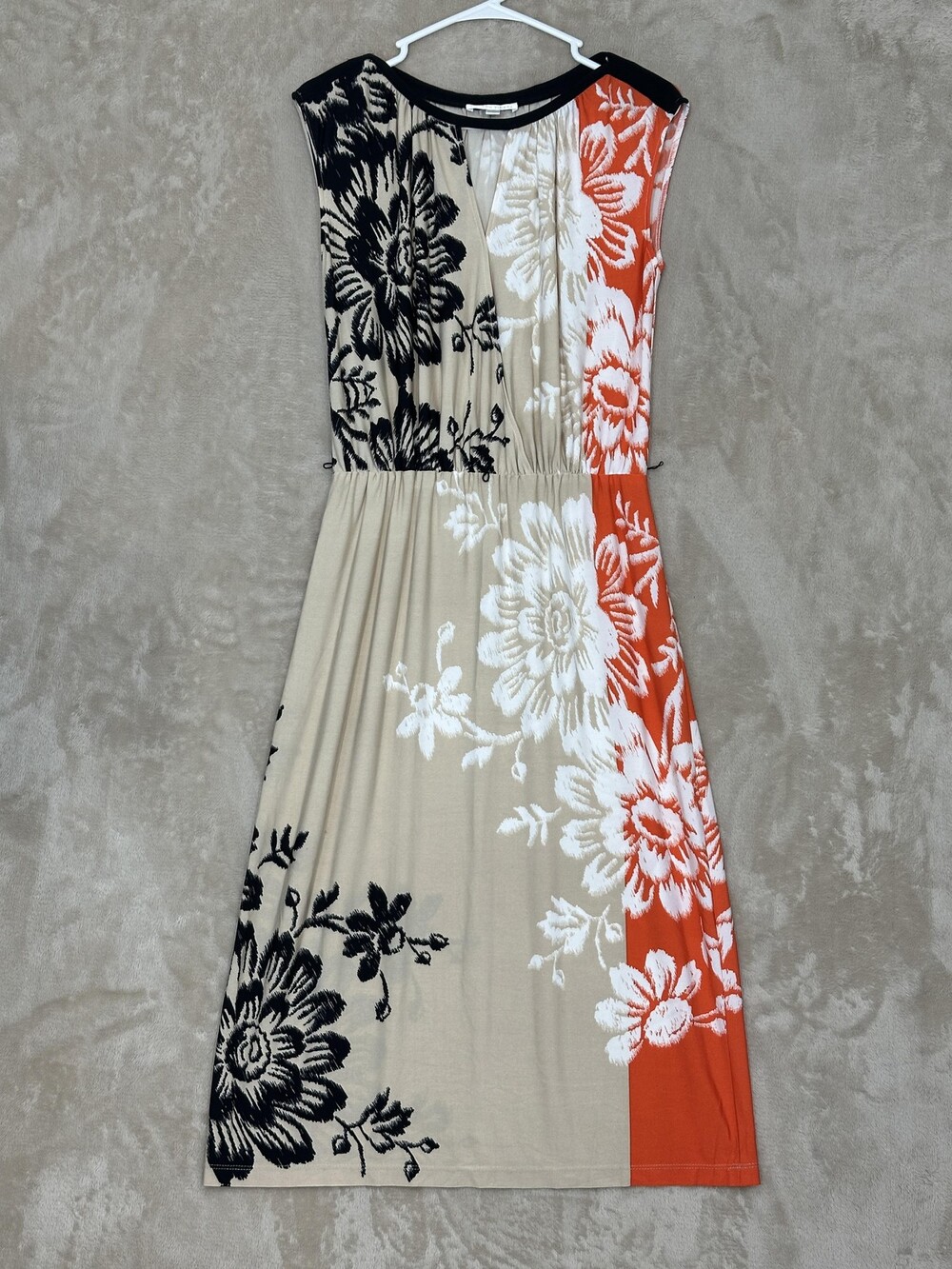 London Times Dress Womens 8 Multicolor Floral Boat Neck Fit & Flare Midi Summer
